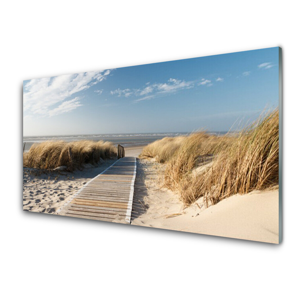 Tableau sur verre Chemin à travers les plages