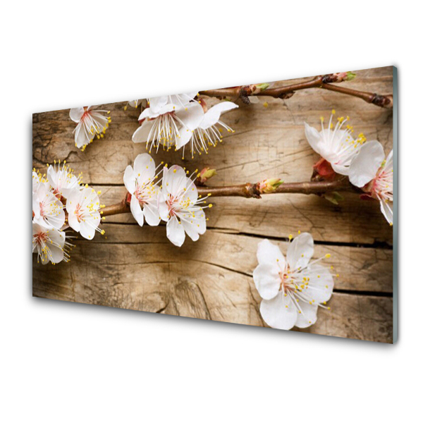 Tableau photo sur verre Fleurs de cerisier sur une branche