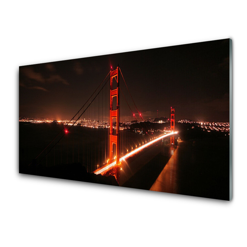 Tableau imprimé sur verre Pont de nuit Architecture