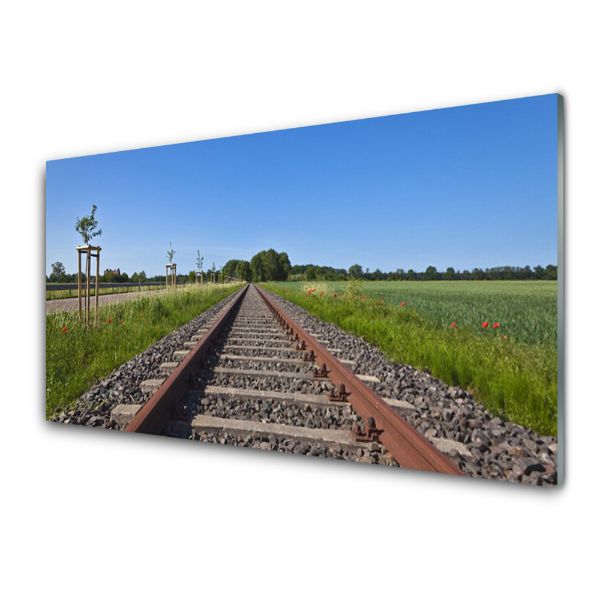 Tableau en verre Chemins et prairie