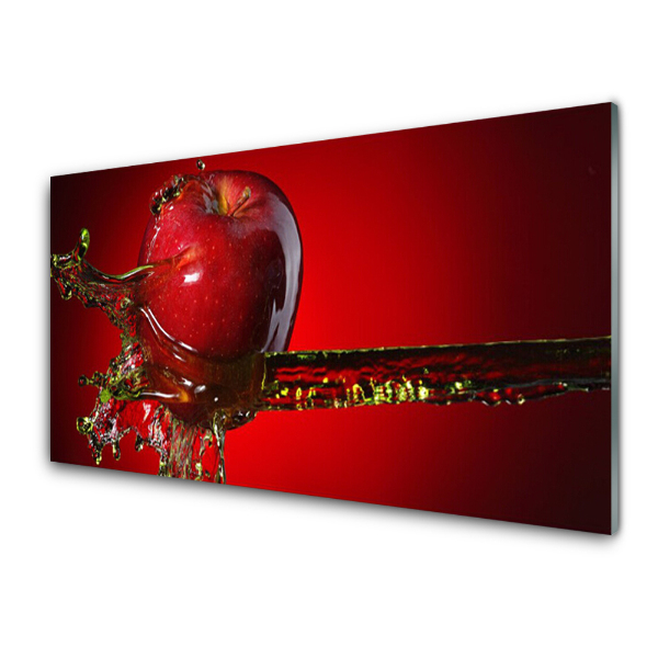 Tableau en verre Pomme rouge dans l'eau