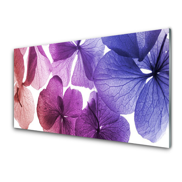 Tableau en verre Fleurs violettes Gros plan