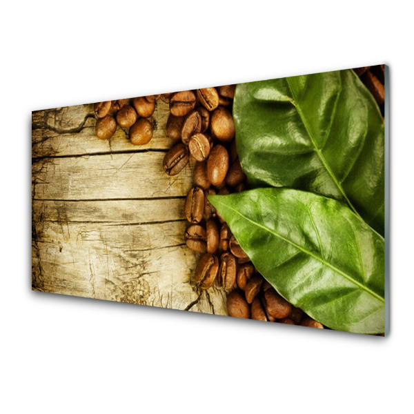 Tableau verre imprimé Grain de café sur une planche