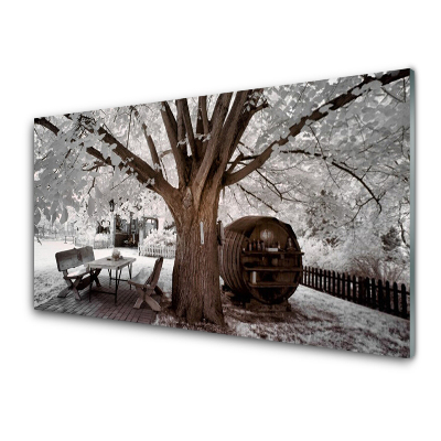 Tableau sur verre Arbre en table d'hiver