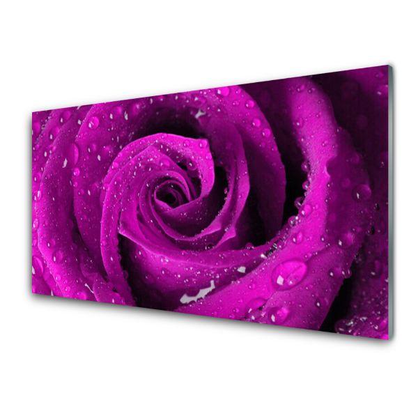 Tableau verre imprimé Rose violette