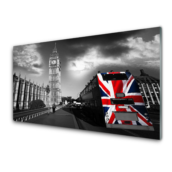 Tableau photo sur verre Ville de Londres en noir et blanc