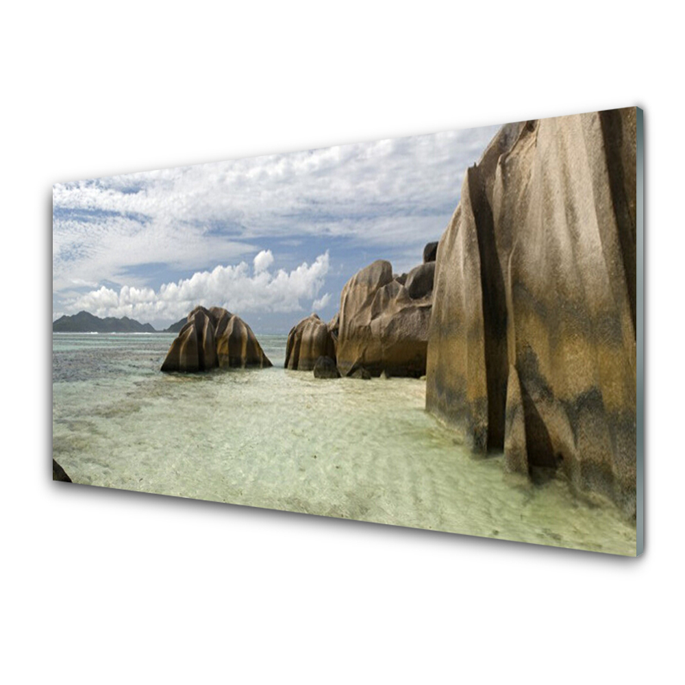 Tableau sur verre Rochers au bord de la mer