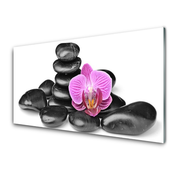 Tableau en verre Pierres lisses fleur