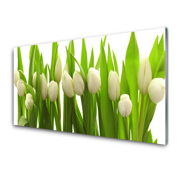 Tableau verre imprimé Bouquet de tulipes blanches