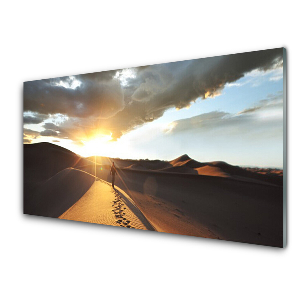 Tableau imprimé sur verre Promenade dans le désert