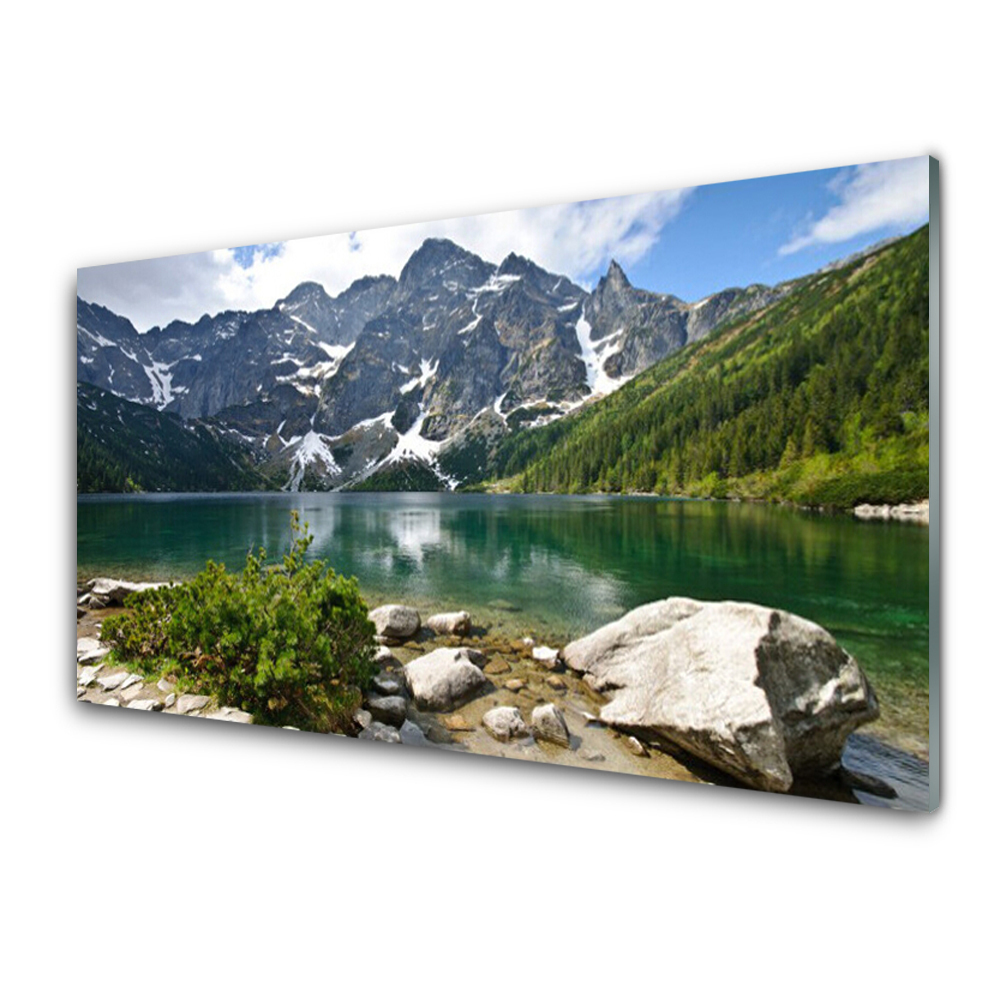 Tableau imprimé sur verre Lac dans les montagnes