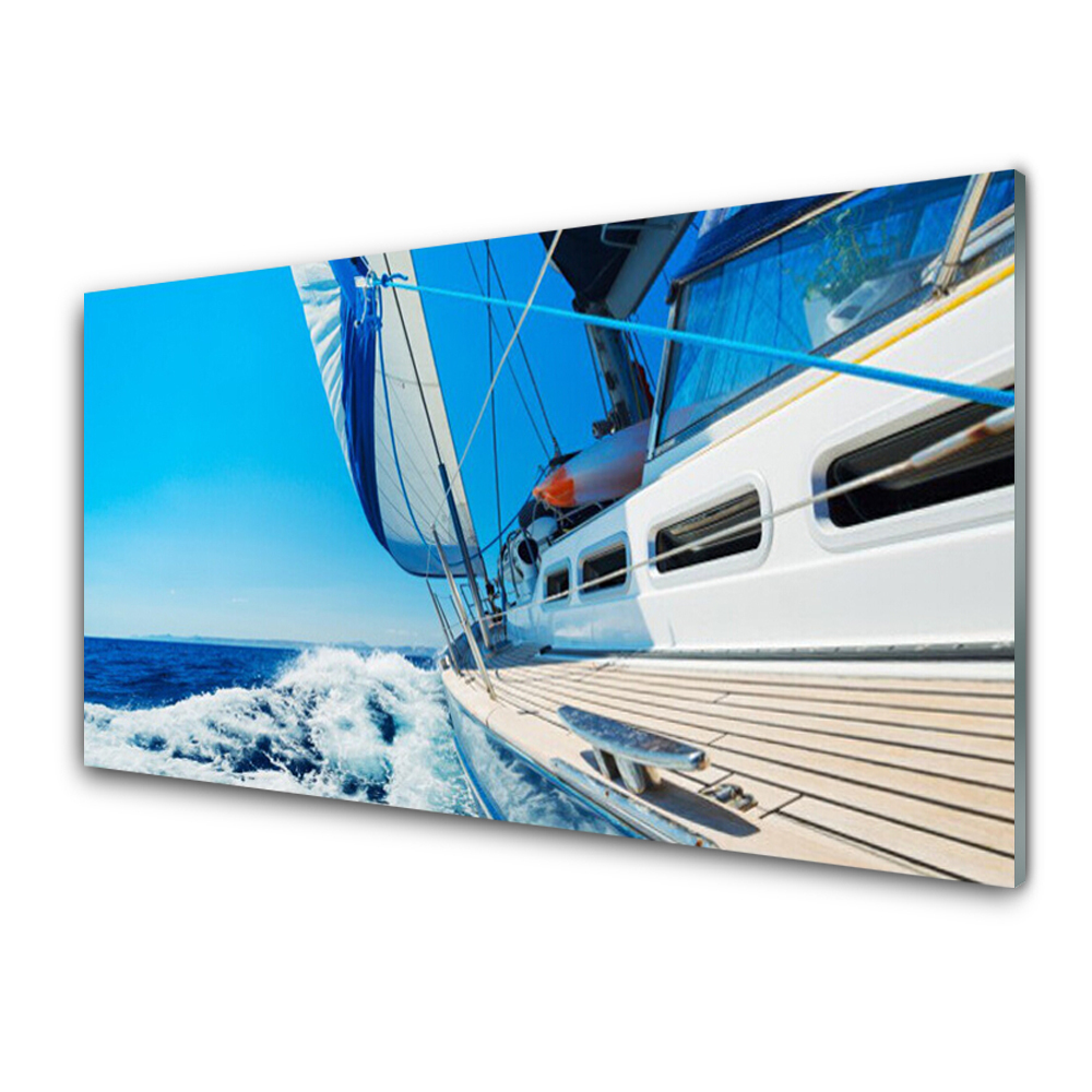 Tableau sur verre Bateau sur l'eau