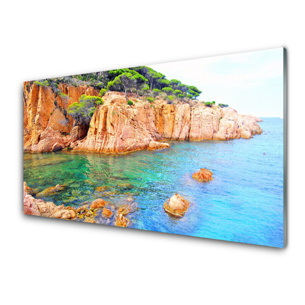 Tableau en verre Rochers au bord de la mer