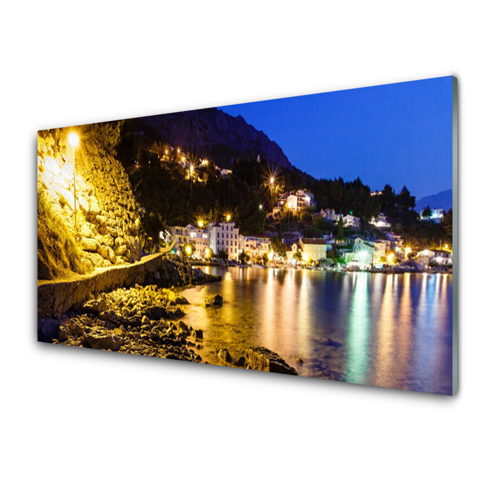 Tableau imprimé sur verre Paysage marin la nuit
