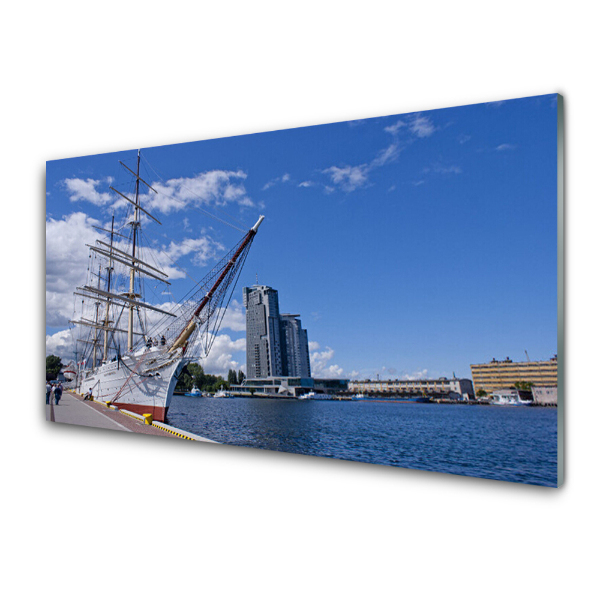 Tableau photo sur verre Bateau dans le port