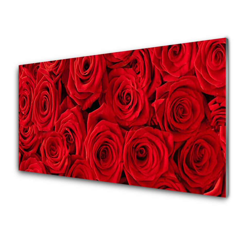 Tableau en verre Fleurs de roses rouges