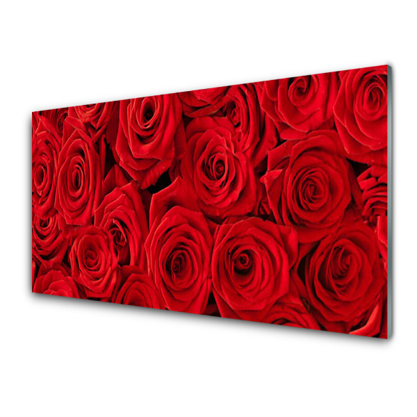 Tableau en verre Fleurs de roses rouges