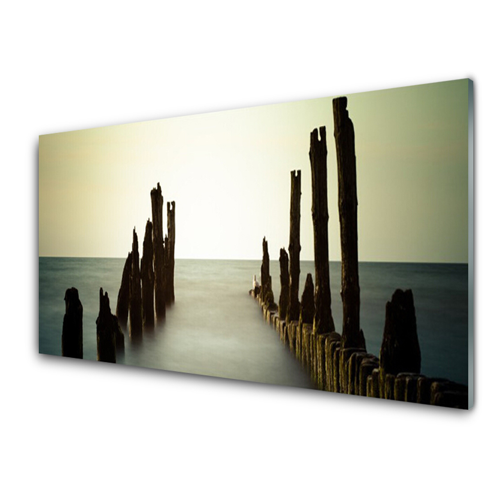 Tableau verre imprimé Brise-lames dans l'eau