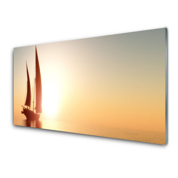 Tableau photo sur verre Bateau dans la brume