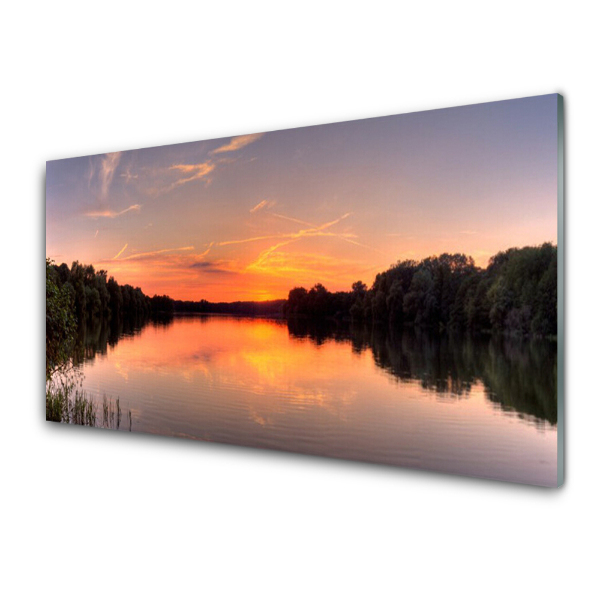 Tableau en verre Reflet dans un lac