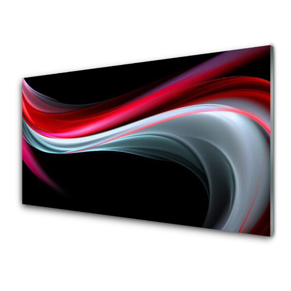 Tableau photo sur verre Vagues rouges et blanches