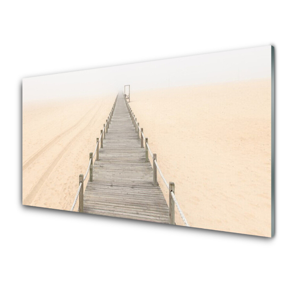 Tableau photo sur verre Pont sur le sable