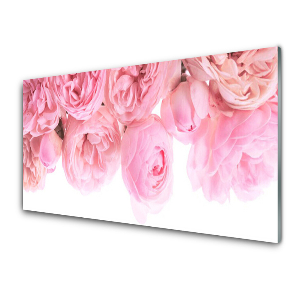 Tableau sur verre Fond de bourgeons de roses roses