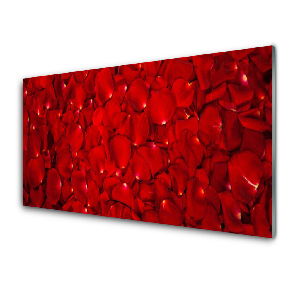 Tableau imprimé sur verre Pétales de rose rouge