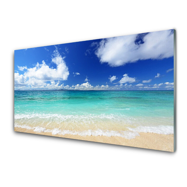 Tableau photo sur verre Plage aux Maldives