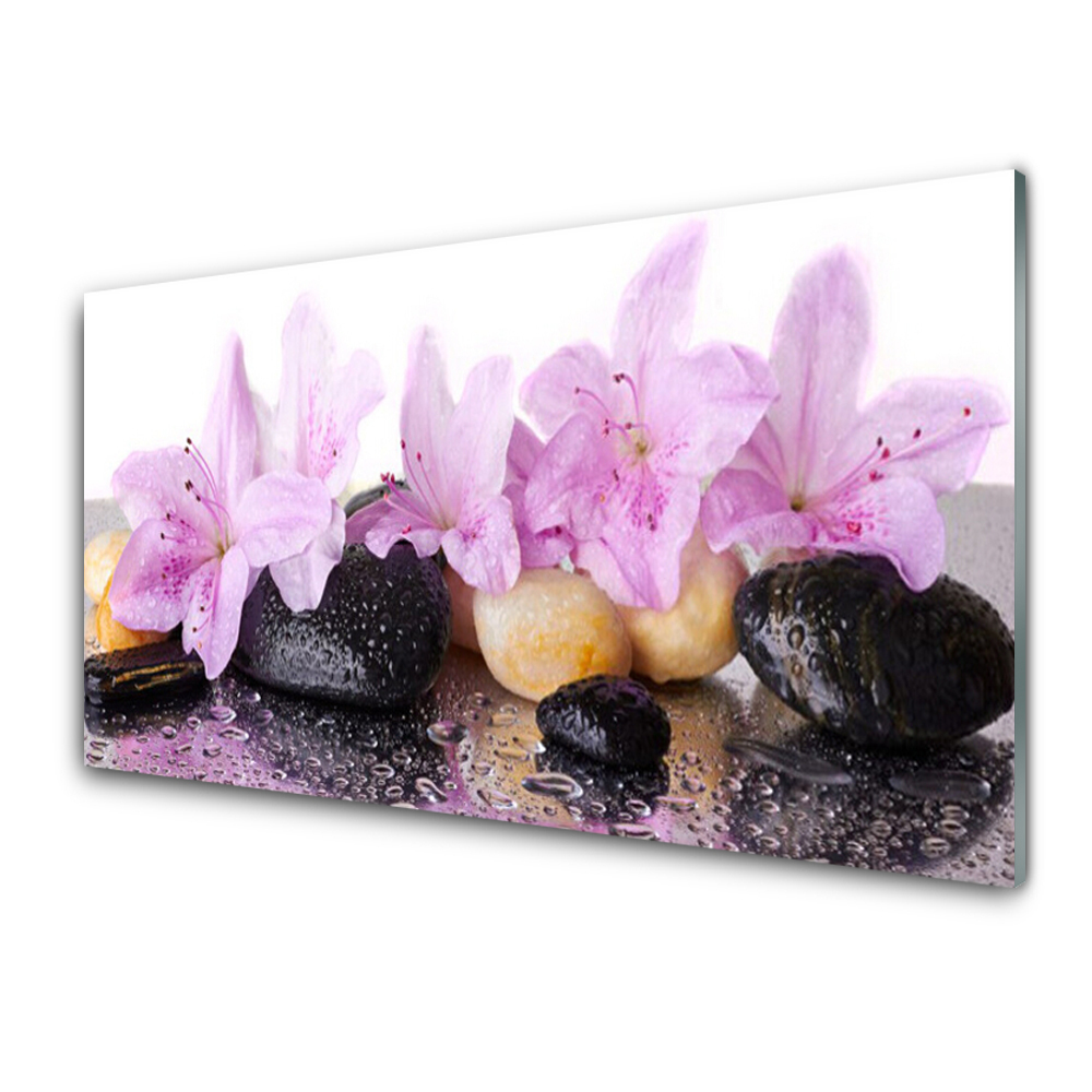 Tableau en verre Pierres de lys roses