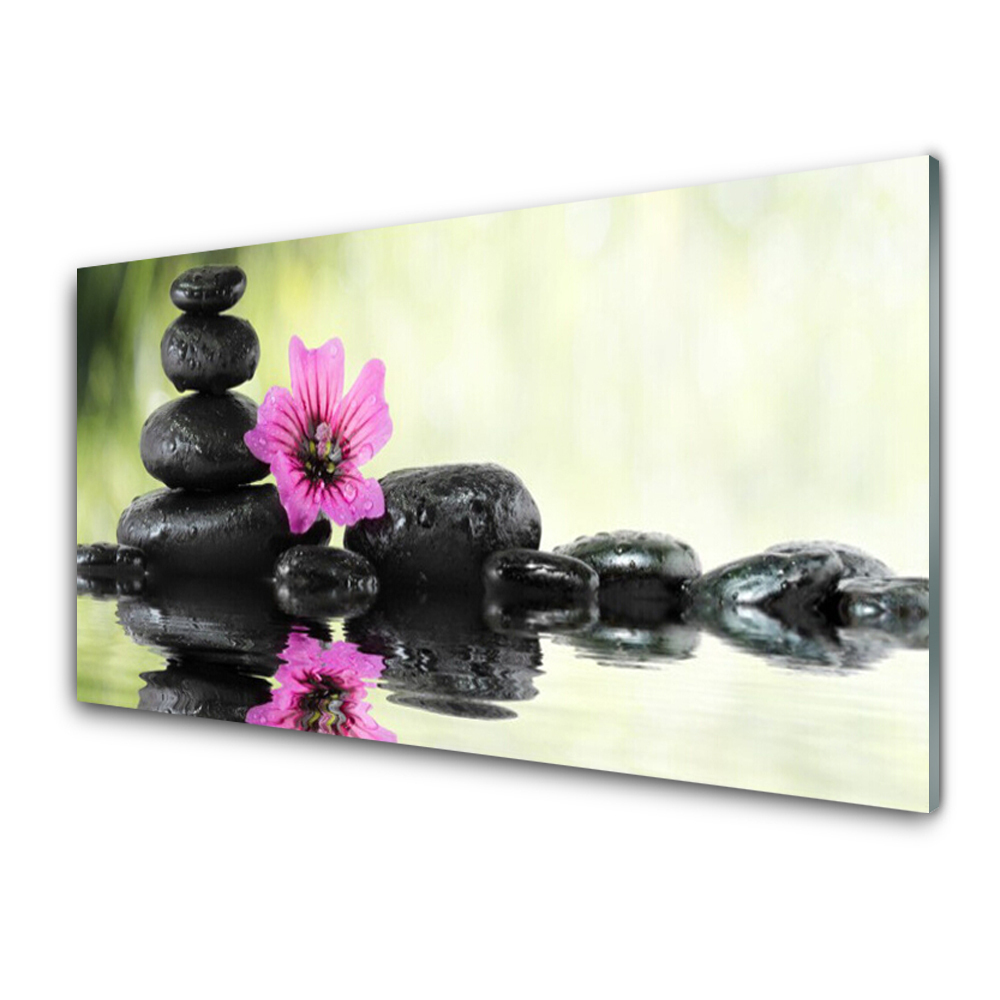 Tableau imprimé sur verre Tour de pierres noires