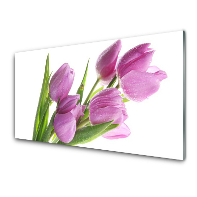 Tableau en verre Tulipes rose pâle