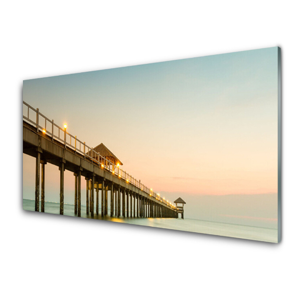 Tableau photo sur verre Pont sur pilotis au-dessus de la mer