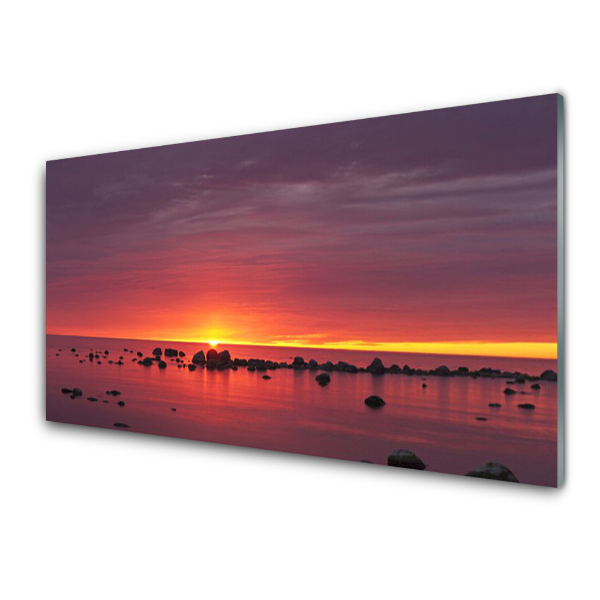 Tableau photo sur verre Coucher de soleil rouge