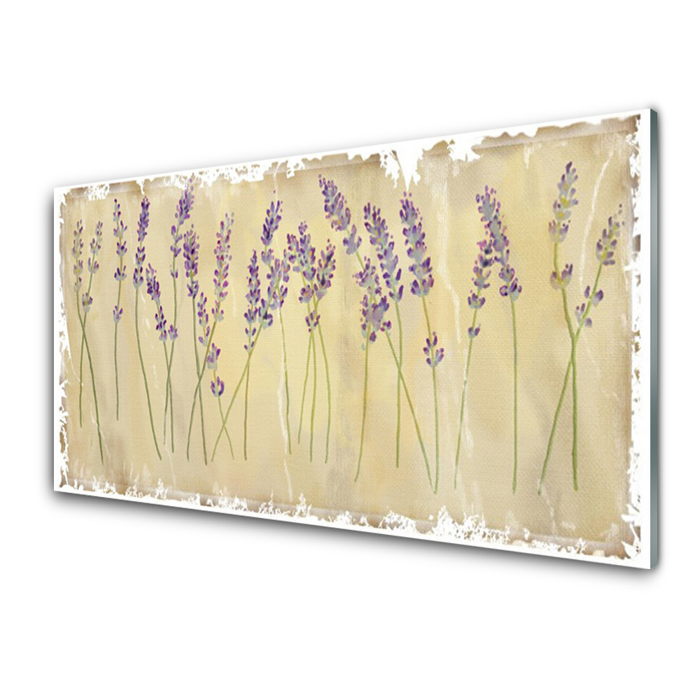 Tableau en verre Branches de lavande symboliques