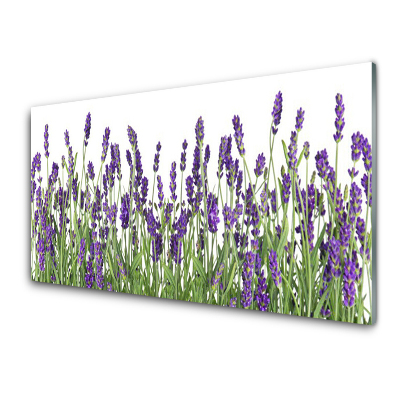 Tableau sur verre Fleurs violettes lavande