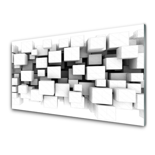 Tableau imprimé sur verre Abstraction d'un cube blanc