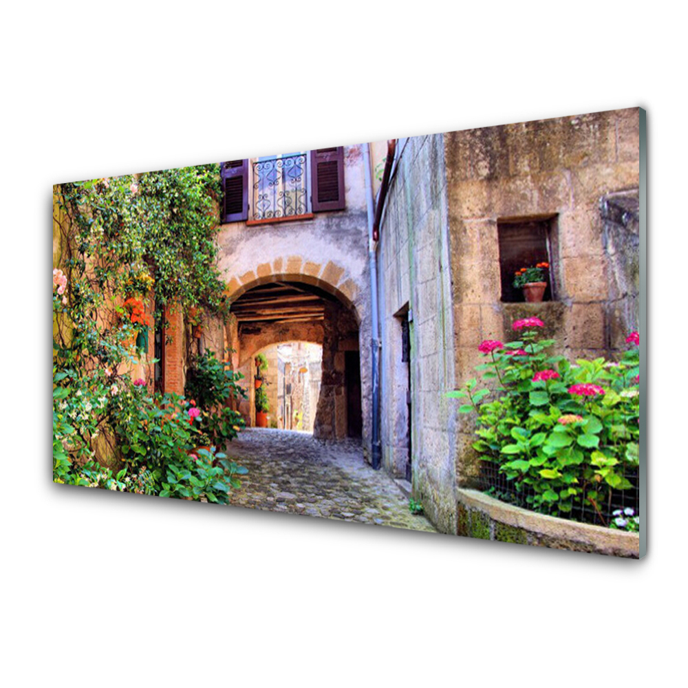 Tableau imprimé sur verre Ruelle verte