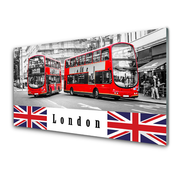 Tableau en verre Art du bus londonien