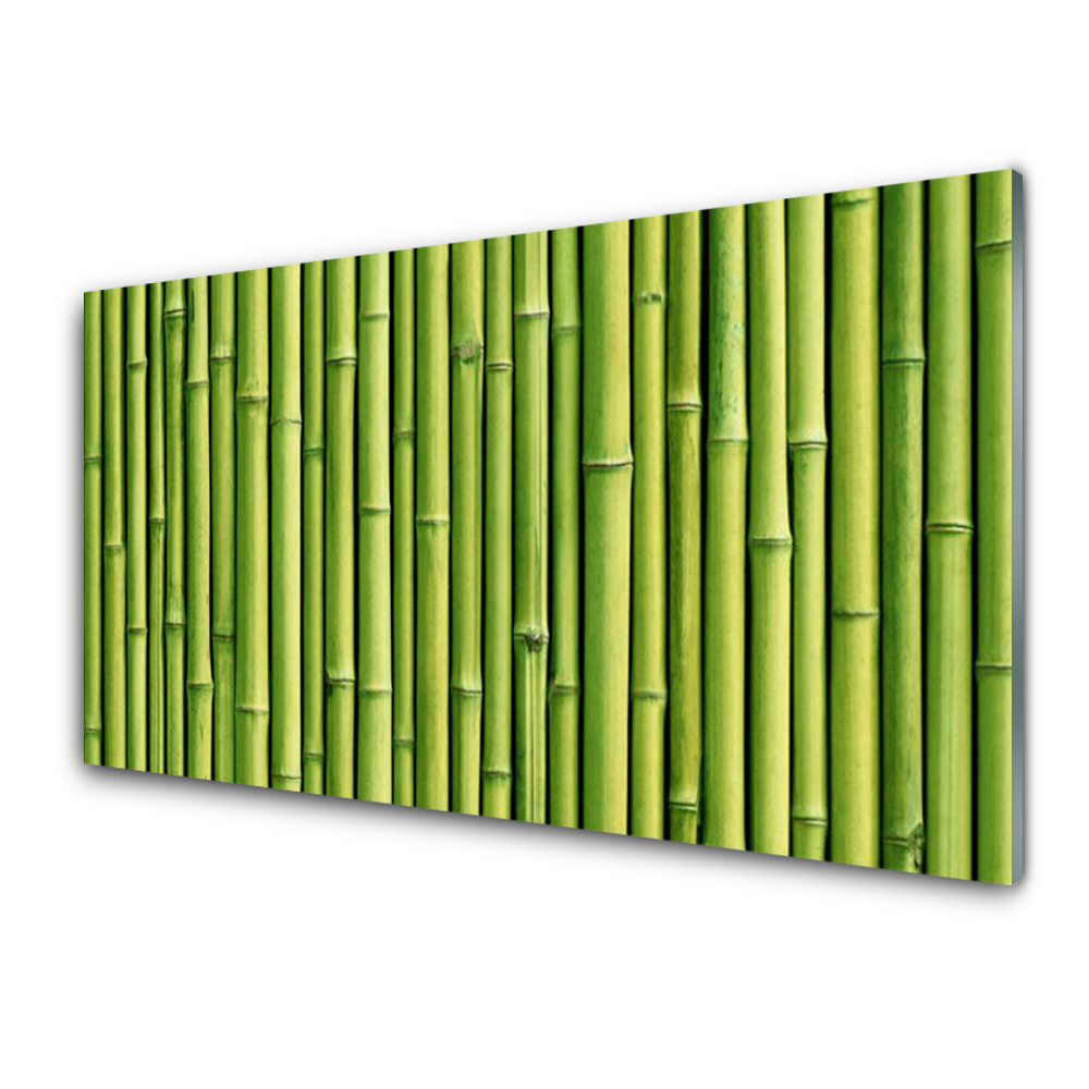 Tableau photo sur verre Motif de tiges de bambou