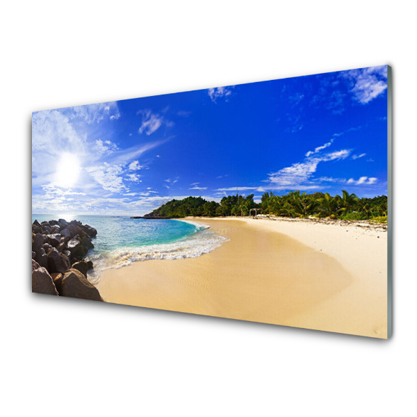 Tableau sur verre Plage de sable doré