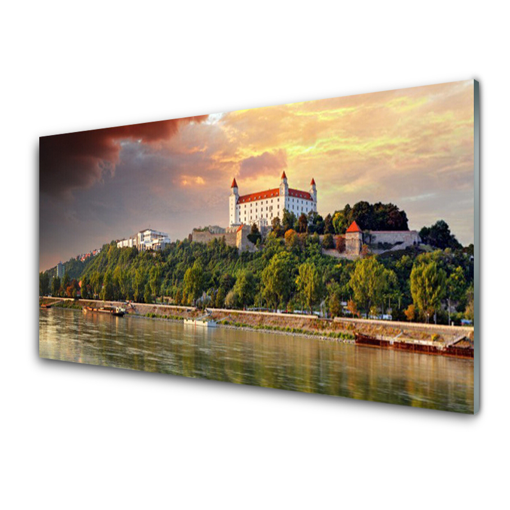 Tableau imprimé sur verre Château sur une colline