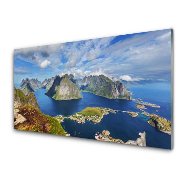 Tableau photo sur verre Montagnes Baie de la mer Paysage