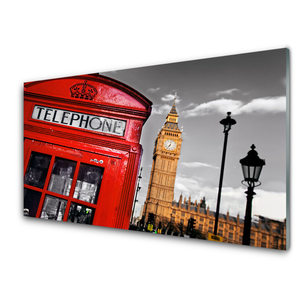 Tableau sur verre Cabine téléphonique Angleterre