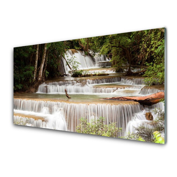 Tableau sur verre Chute d'eau en cascade à Lesi