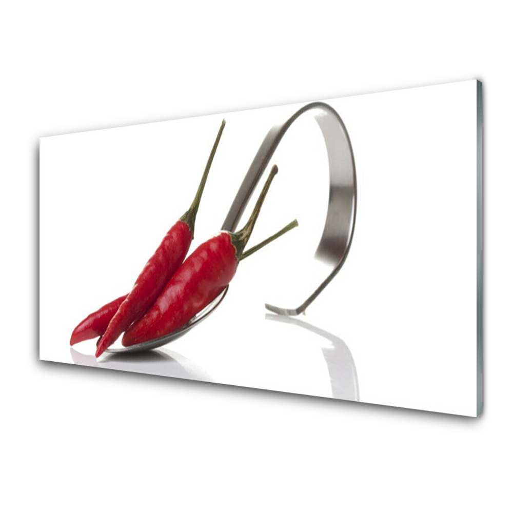 Tableau photo sur verre Piments sur une cuillère