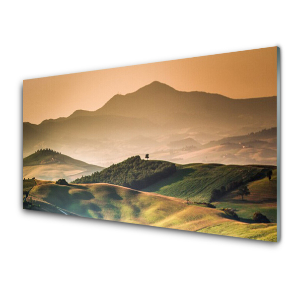 Tableau en verre Paysage de montagne beige