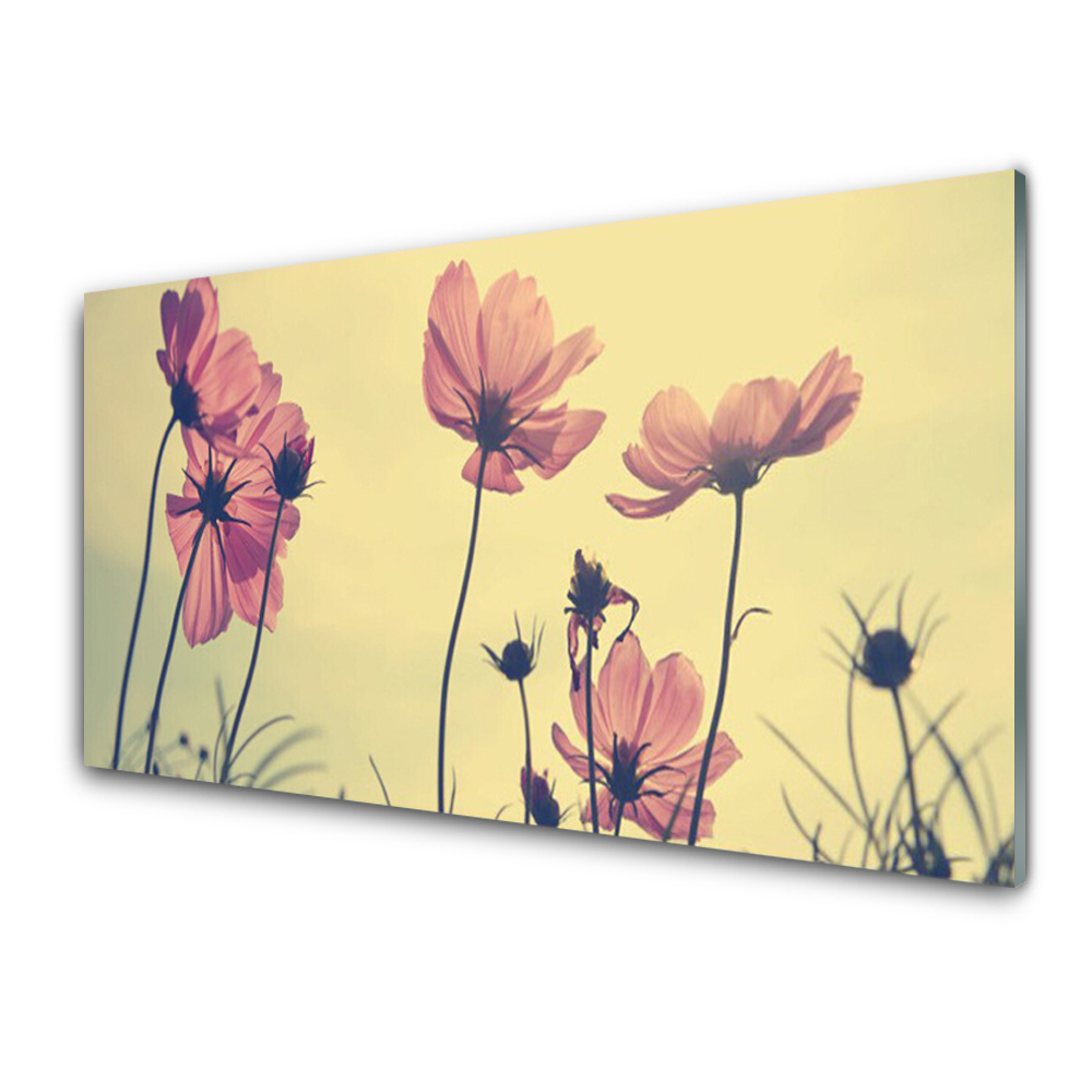 Tableau verre imprimé Fleurs de pavot vintage