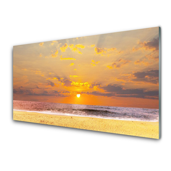 Tableau photo sur verre Coucher de soleil sur une plage