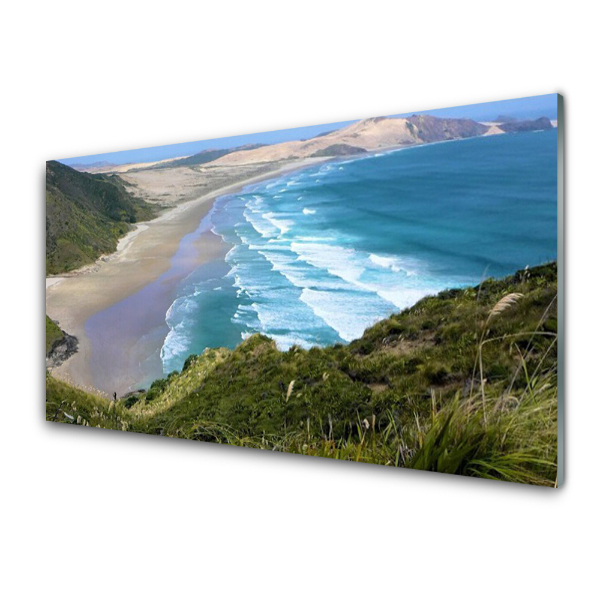 Tableau sur verre Vagues et plage